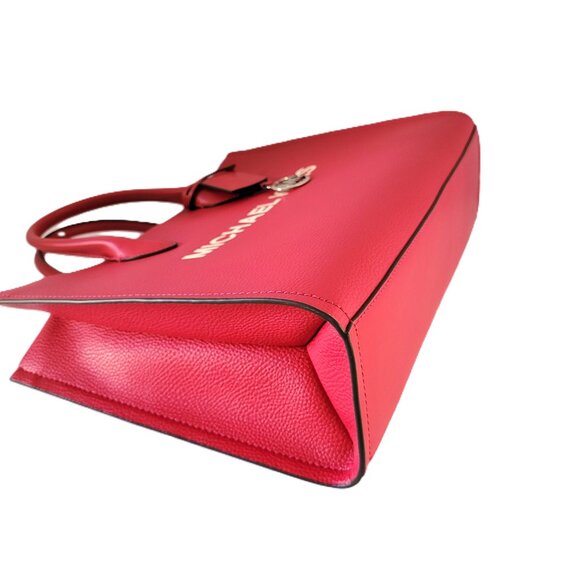 Michael Kors Mirella Medium EW Tote Crossbody Shopper Dark Raspberry Leather - Picture 6 of 7